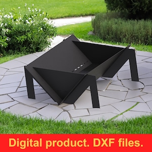Fire Pit Quadro M 39&quot; DXF files for plasma, laser cutting, CNC. Fire Pit Portable for Garden, Collapsible Fire Pit For Camping, DIY Firepit.