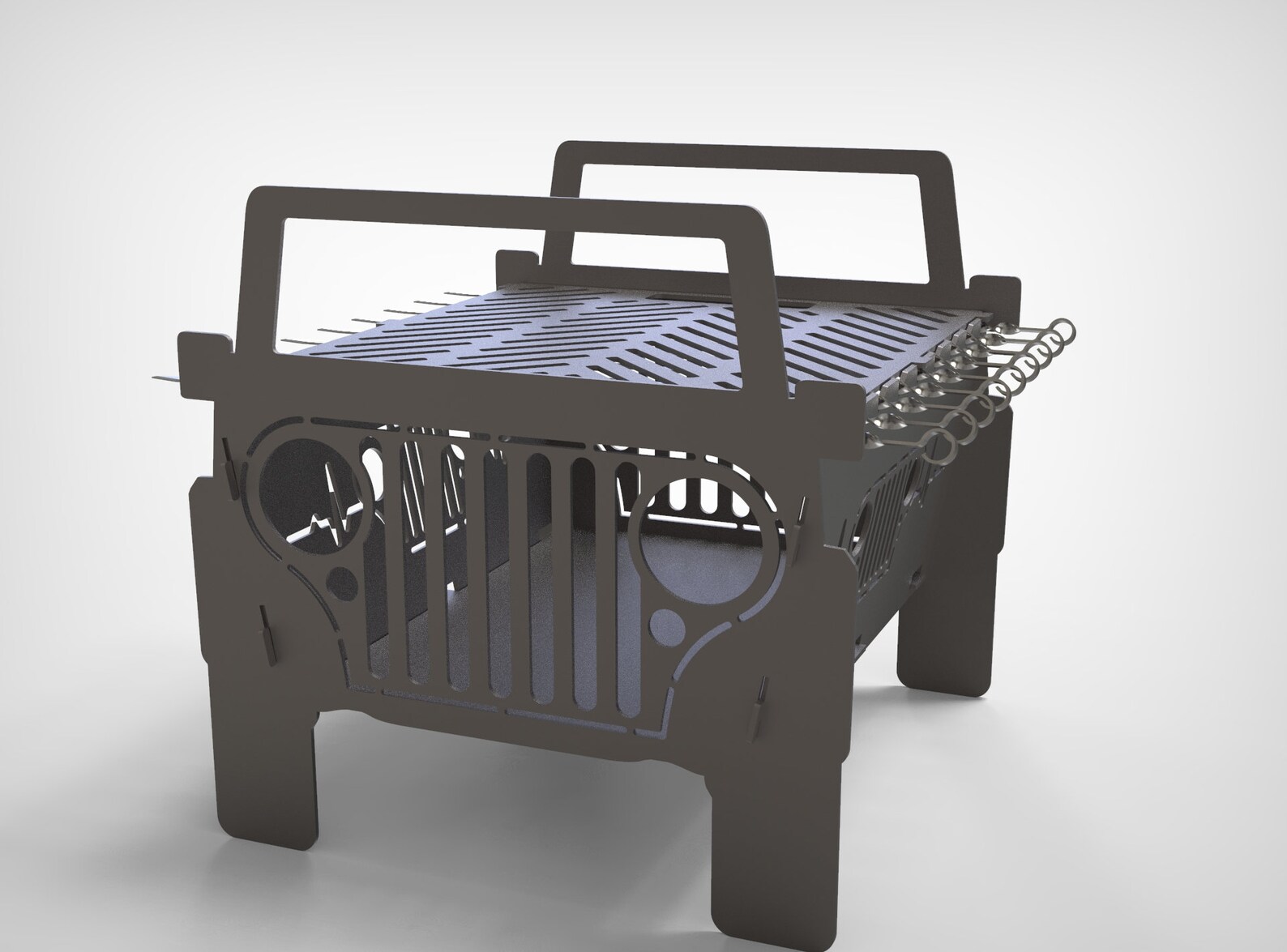 Fire Pit Jeep Big 20''x20'' DXF files for Etsy