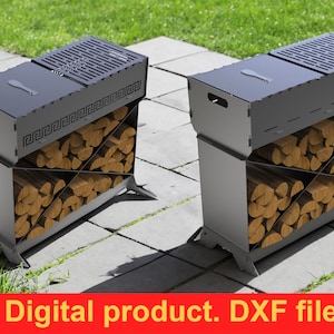 Brazier X V2, DXF files for plasma cut, laser cut, CNC, Fire Pit. Grill, Barbecue, Firepit bbq. Collapsible Fire Pit for Camping, DIY