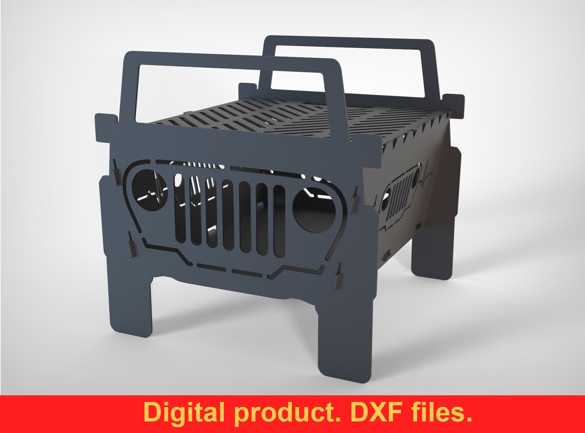 Fire Pit Jeep V4 Big 20''x20'' DXF files for Etsy