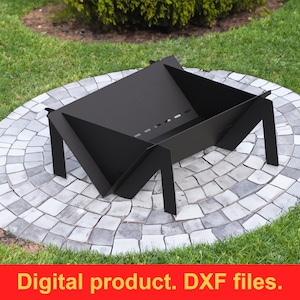 Fire Pit Quadro M 31&quot; DXF files for plasma, laser cutting, CNC. Fire Pit Portable for Garden, Collapsible Fire Pit For Camping, DIY Firepit.