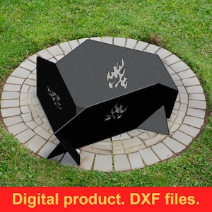 Fire Pit 32&#39;&#39; V2 DXF files for plasma, laser cutting, CNC. Fire Pit Portable for Garden, Collapsible Fire Pit For Camping, DIY Firepit.