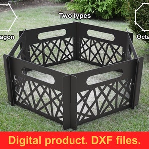 Flat pack Fire Pit V1 DXF files for plasma, laser cutting, CNC. Fire Pit Portable for Garden, Collapsible Fire Pit For Camping, DIY Firepit.