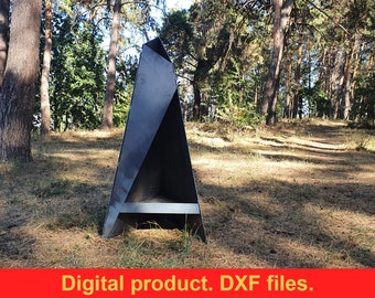 Fire Pit V1 h-49" Garden Fireplace Collapsible DXF files for plasma, laser, waterjet or for CNC. Fire Pit Pyramid Patio Heater. Fire Pit DIY