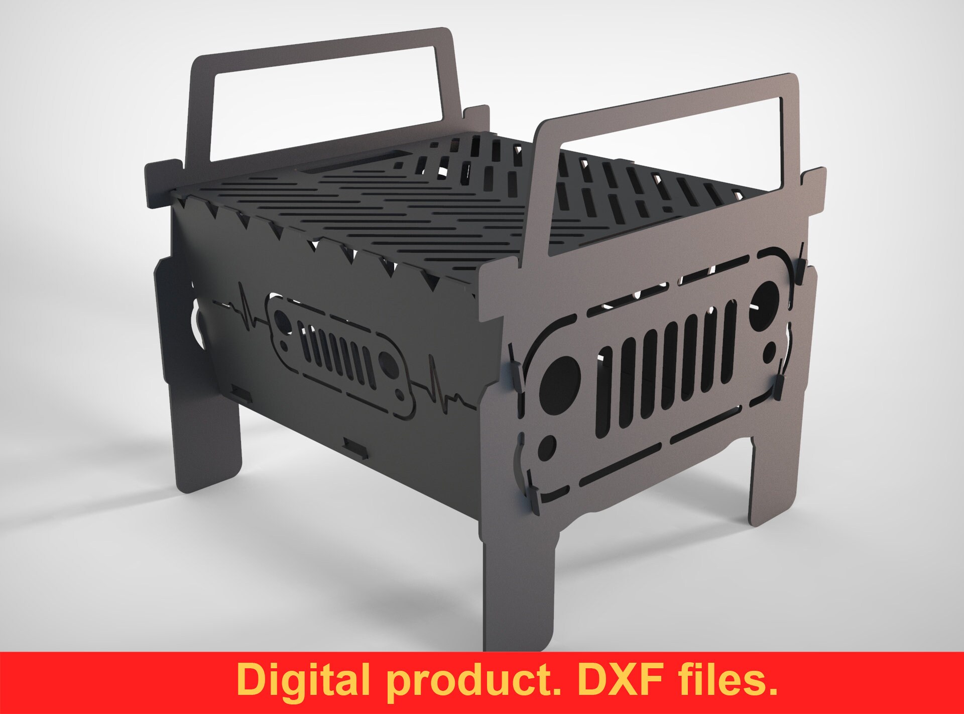 Fire Pit Jeep V3 Big 20''x20'' DXF files for Etsy