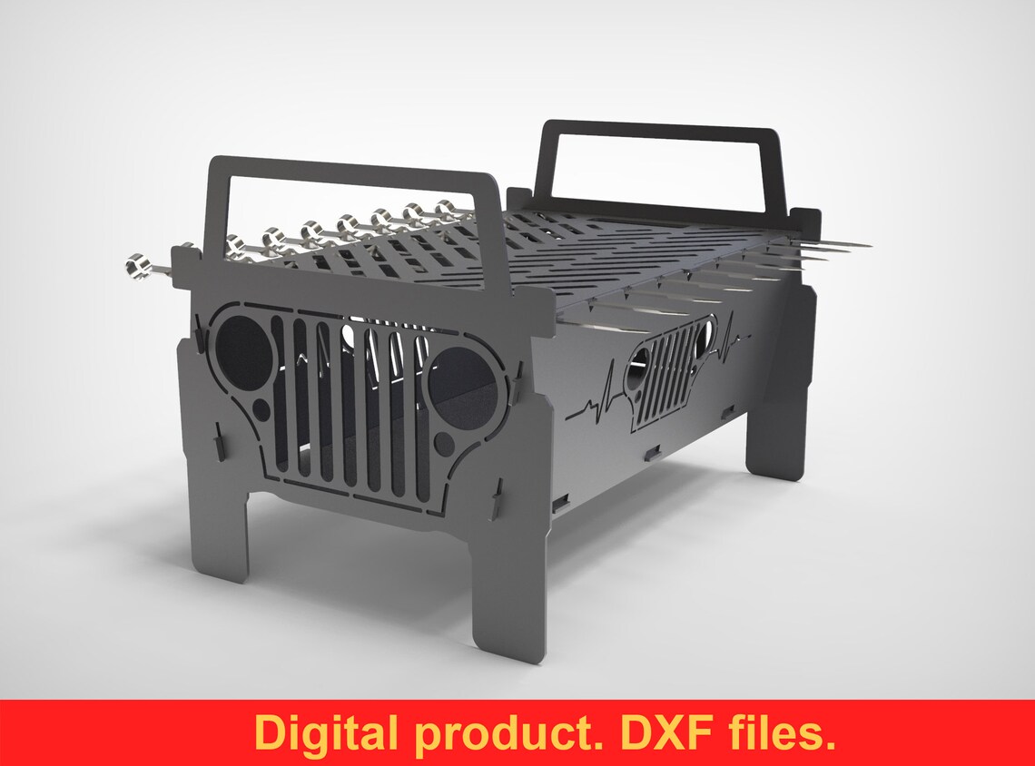 Fire Pit Jeep 14''x20'' DXF files for plasma Etsy