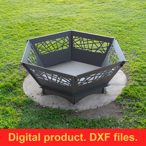 Hexagon Fire Pit V1 DXF files for plasma, laser cutting, CNC. Fire Pit Portable for Garden, Collapsible Fire Pit For Camping, DIY Firepit.