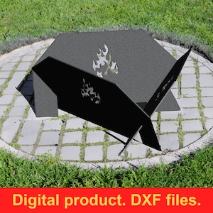 Fire Pit 24&#39;&#39; V2 DXF files for plasma, laser cutting, CNC. Fire Pit Portable for Garden, Collapsible Fire Pit For Camping, DIY Firepit.