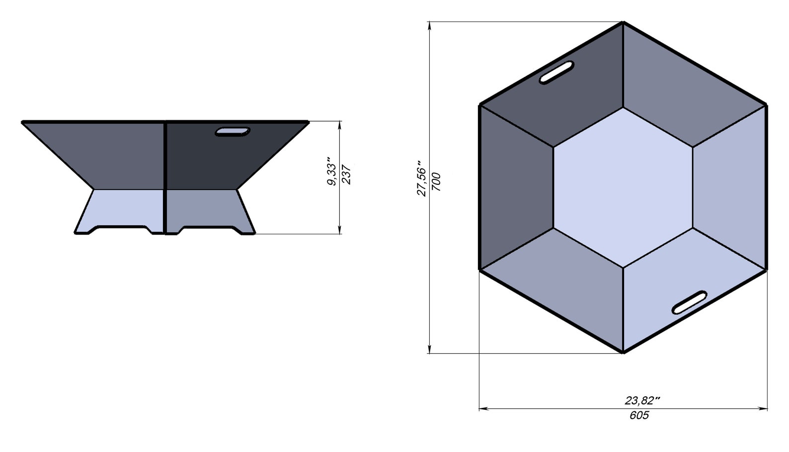 Hexagon V6 Fire Pit DXF files for plasma laser cutting CNC. Etsy