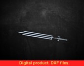 Skewers trident Sword V3, DXF files for plasma, laser, CNC. Kebab skewers for Mangal, Grill, Barbecue, Fire pit, bbq. DIY