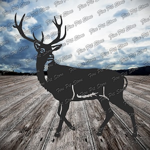 Deer V11. Vector art file. Digital files dxf, svg, png, ai, eps, cdr for plasma, laser, waterjet, CNC, as well as for printing.