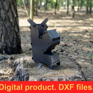Rocket Stove mini V1 DXF files for plasma, laser.  Portable Fire Wood Stove, Camping Folding Backpack Campfire Stove Burner. DIY