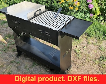 Campfire pit grill DXF files for plasma, laser, CNC, Fire Pit. Mangal, Grill, Barbecue, Firepit bbq. Collapsible Fire Pit For Camping, DIY
