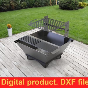 Fire Pit 29’’ v2 grill DXF files for plasma, laser, CNC, Fire Pit. Mangal, Grill, Barbecue, Firepit bbq. Collapsible Fire Pit , DIY