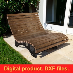 Sun Lounger V1 DXF files for plasma, laser, water cutting or for CNC. Home Backyard Decoration. DIY