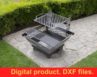 Fire Pit 29’’ grill DXF files for plasma, laser, CNC, Fire Pit. Mangal, Grill, Barbecue, Firepit bbq. Collapsible Fire Pit For Camping , DIY