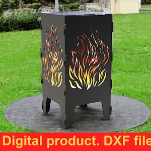 Fire Pit &quot;Fire&quot; grill DXF files for plasma, laser, CNC, Fire Pit. Mangal, Grill, Barbecue, Firepit bbq. Collapsible Fire Pit, DIY