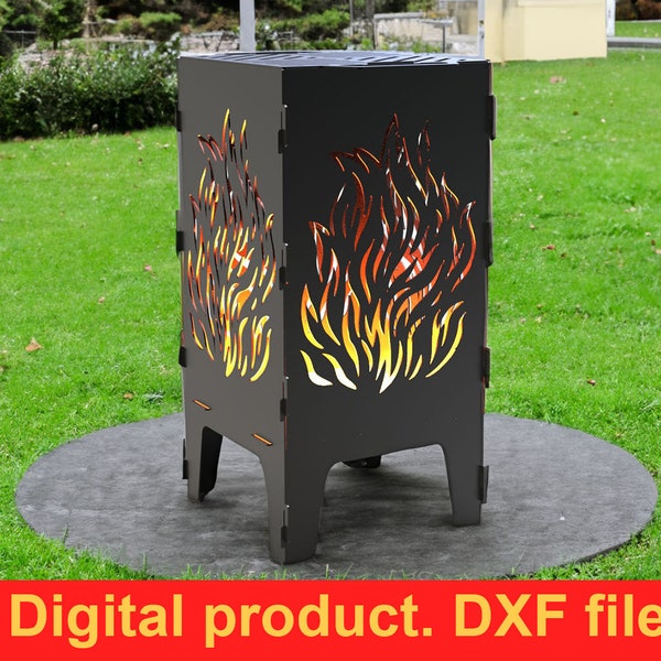 Fire Pit "Fire" grill DXF files for plasma, laser, CNC, Fire Pit. Mangal, Grill, Barbecue, Firepit bbq. Collapsible Fire Pit, DIY