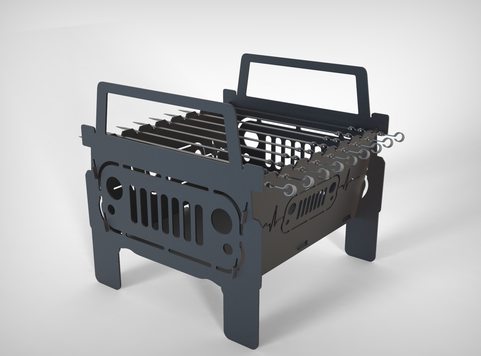 Fire Pit Jeep V3 Big 20''x20'' DXF files for Etsy