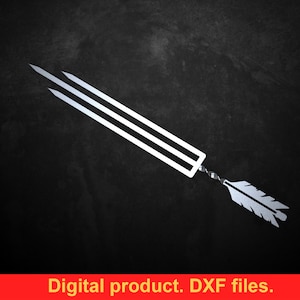 Skewers trident Arrow, DXF files for plasma, laser, CNC. Kebab skewers for Mangal, Grill, Barbecue, Fire pit, bbq. DIY