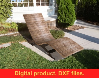 File DXF Sun Lounger V3 per plasma, laser, taglio ad acqua o per CNC. Decorazione del cortile di casa. Fai da te