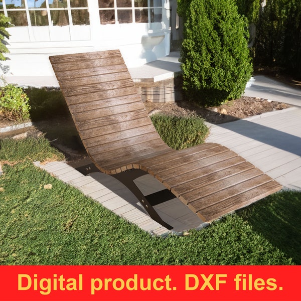 Fichiers DXF pour chaise longue V3 pour plasma, laser, découpe à l'eau ou pour CNC. Décoration de jardin à la maison. Bricolage
