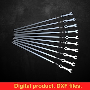 Skewers Wrench, DXF files for plasma, laser, CNC. Kebab skewers for Mangal, Grill, Barbecue, Fire pit, bbq. DIY