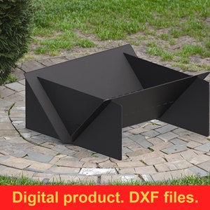 Fire Pit Quadro 39" DXF files for plasma, laser cutting, CNC. Fire Pit Portable for Garden, Collapsible Fire Pit For Camping, DIY Firepit.