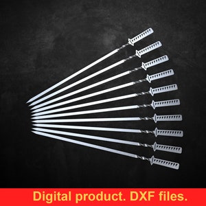 Skewers Katana, DXF files for plasma, laser, CNC. Kebab skewers for Mangal, Grill, Barbecue, Fire pit, bbq. DIY