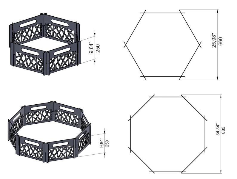 Flat Pack Fire Pit V1 DXF Files for Plasma Laser Cutting Etsy