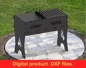 Mangal, Fire Pit grill DXF files for plasma, laser, CNC, Fire Pit. Grill, Barbecue, Firepit bbq. Collapsible Fire Pit For Camping, DIY