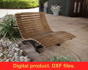 Fichiers DXF pour chaise longue V2 pour plasma, laser, découpe à l'eau ou pour CNC. Décoration de jardin à la maison. Bricolage