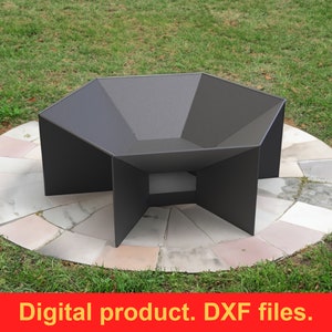 Hexagon V5 Fire Pit DXF files for plasma, laser cutting, cnc. Fire Pit Portable for Garden, Welded Fire Pit For Camping, DIY Firepit.
