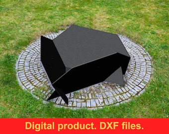 Fire Pit 32'' V1 DXF files for plasma, laser cutting, CNC. Fire Pit Portable for Garden, Collapsible Fire Pit For Camping, DIY Firepit.