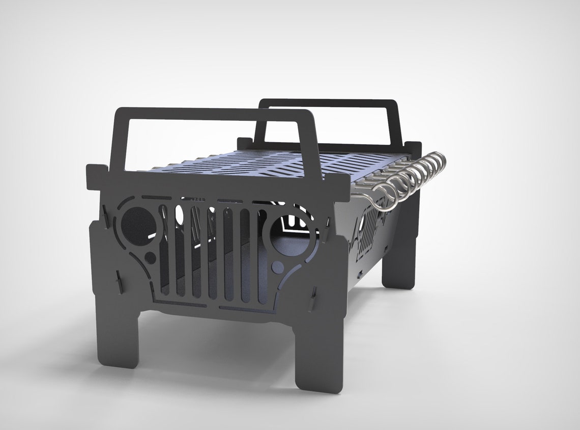 Fire Pit Jeep Little 8''x12'' DXF files for Etsy