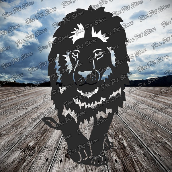 Lion V6. Vector art file. Digital files dxf, svg, png, ai, eps, cdr for plasma, laser, waterjet, CNC, as well as for printing.