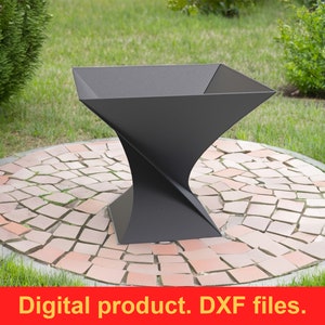 Fogón Twist V3 de 19'' con archivos DXF para plasma, corte láser y CNC. Fogón portátil para jardín, fogón soldado para camping, fogón para armar uno mismo.