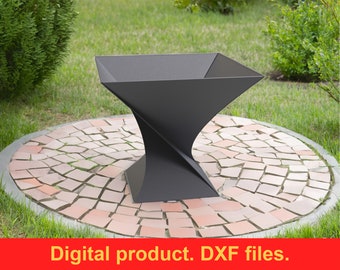 Fire Pit Twist V3 19'' DXF files for plasma, laser cutting, CNC. Fire Pit Portable for Garden, Welded Fire Pit For Camping, DIY Firepit.