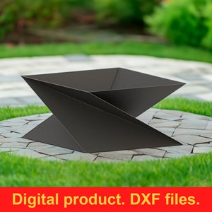 Fire Pit Twist 35&#39;&#39; DXF files for plasma, laser cutting, CNC. Fire Pit Portable for Garden, Welded Fire Pit For Camping, DIY Firepit.