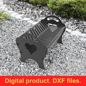 Fire pit with heart, grill DXF files for plasma, laser, CNC, Fire Pit. Mangal, Grill, Barbecue, Firepit bbq. Collapsible Fire Pit, DIY