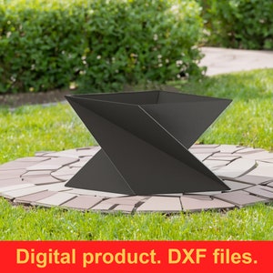 Fire Pit Twist 19&#39;&#39; DXF files for plasma, laser cutting, CNC. Fire Pit Portable for Garden, Welded Fire Pit For Camping, DIY Firepit.