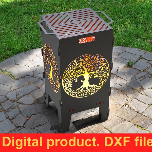 Tree of Life Fire Pit grill DXF files for plasma, laser, CNC, Fire Pit. Mangal, Grill, Barbecue, Firepit bbq. Collapsible Fire Pit, DIY