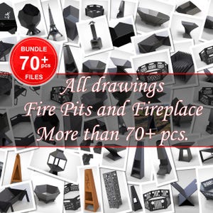All drawings of the category Fire pit and Fireplace. About 70 pcs. Fire Pit DXF files for plasma, laser cutting, cnc. DIY Firepit.