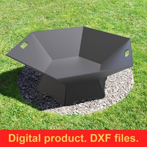 Archivos DXF de fogatas Hexagon V6 para corte por plasma, láser y CNC. Fogón portátil para jardín, fogón soldado para acampar, fogón para hacer uno mismo.