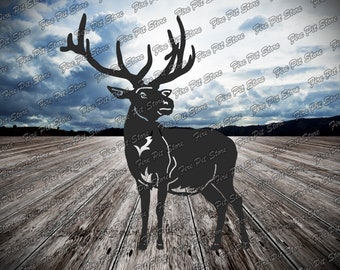 Deer V3. Vector art file. Digital files dxf, svg, png, ai, eps, cdr for plasma, laser, waterjet, CNC, as well as for printing.