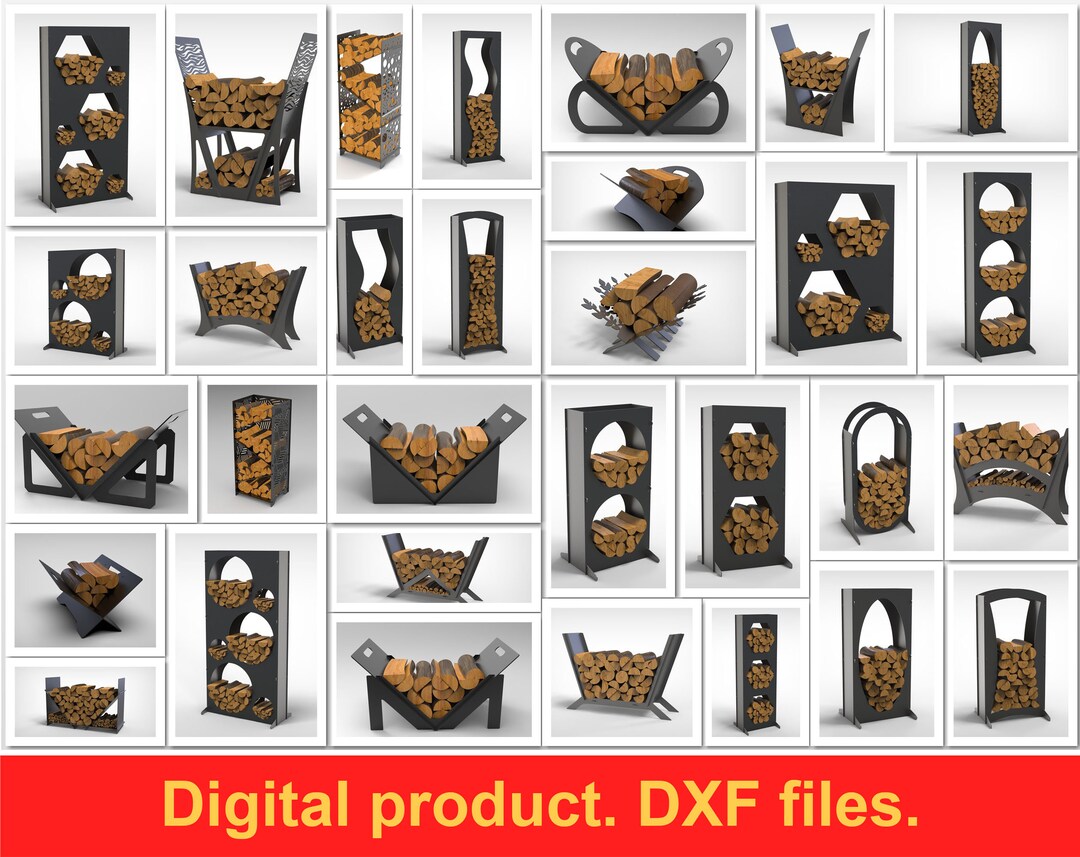 31-piece Firewood Rack Bundle, DXF Files for Plasma, Laser Cutting, CNC ...
