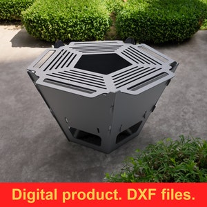 Pentagon Fire Pit V2 grill DXF files for plasma, laser, CNC, Fire Pit. Mangal, Grill, Barbecue, Firepit bbq. Collapsible Fire Pit, DIY