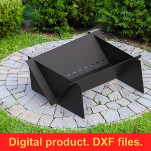 Fire Pit Quadro 31&quot; DXF files for plasma, laser cutting, CNC. Fire Pit Portable for Garden, Collapsible Fire Pit For Camping, DIY Firepit.