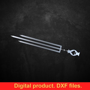 Skewers trident Spades cards, DXF files for plasma, laser, CNC. Kebab skewers for Mangal, Grill, Barbecue, Fire pit, bbq. DIY