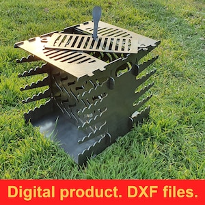 Charcoal / wood fired vertical shawarma / doner kebab two sides Grill DXF files for plasma, laser or for CNC machines, bbq portable. DIY